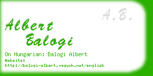 albert balogi business card